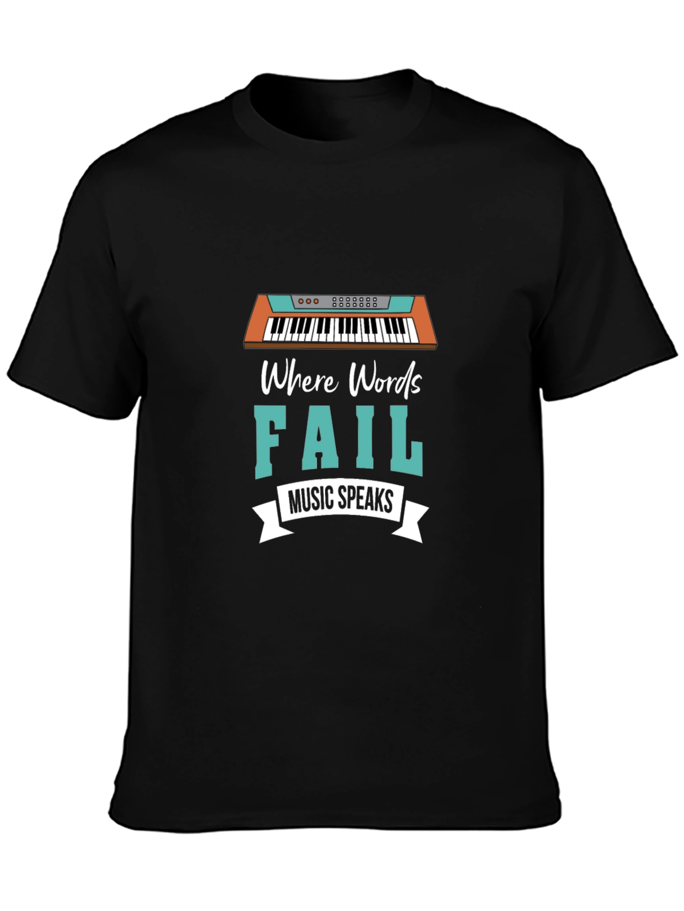 Music Speaks T-Shirt - Keyboard Graphic Tee