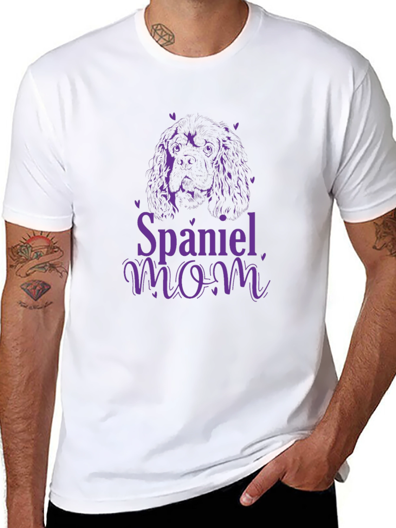 Spaniel Mom Black Graphic T-Shirt