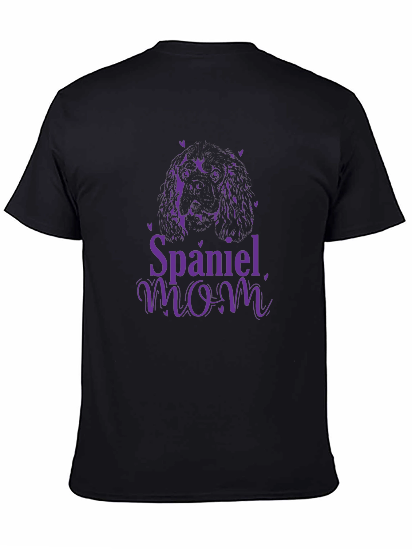 Spaniel Mom Black Graphic T-Shirt