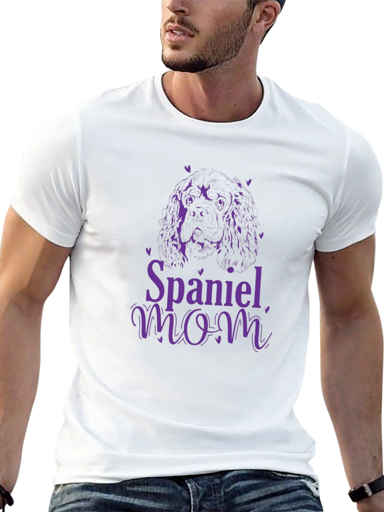 Spaniel Mom Black Graphic T-Shirt