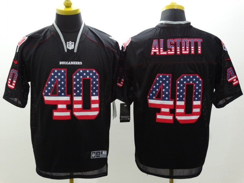 Men's Tampa Bay Buccaneers Mike Alstott #40 Black Game Jerseys