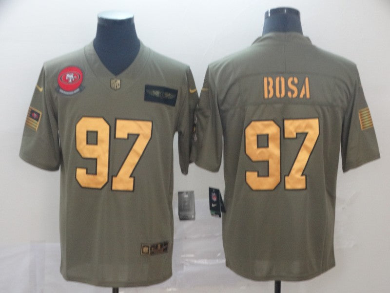 Men's San Francisco 49ers Nick Bosa #97 Brown Game Jerseys
