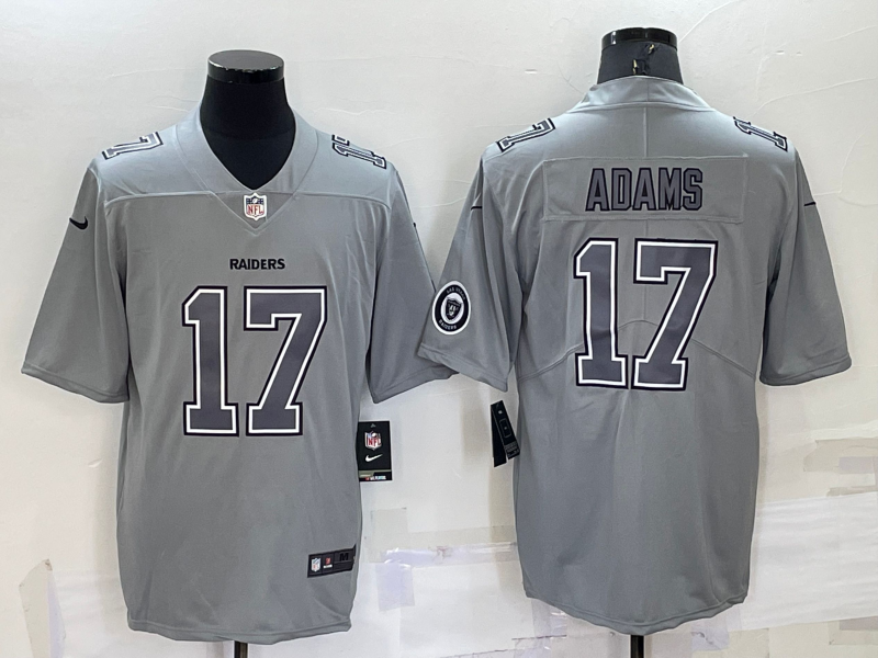 Men's Las Vegas Raiders Davante Adams #17 Gray Atmosphere Fashion Game Jerseys