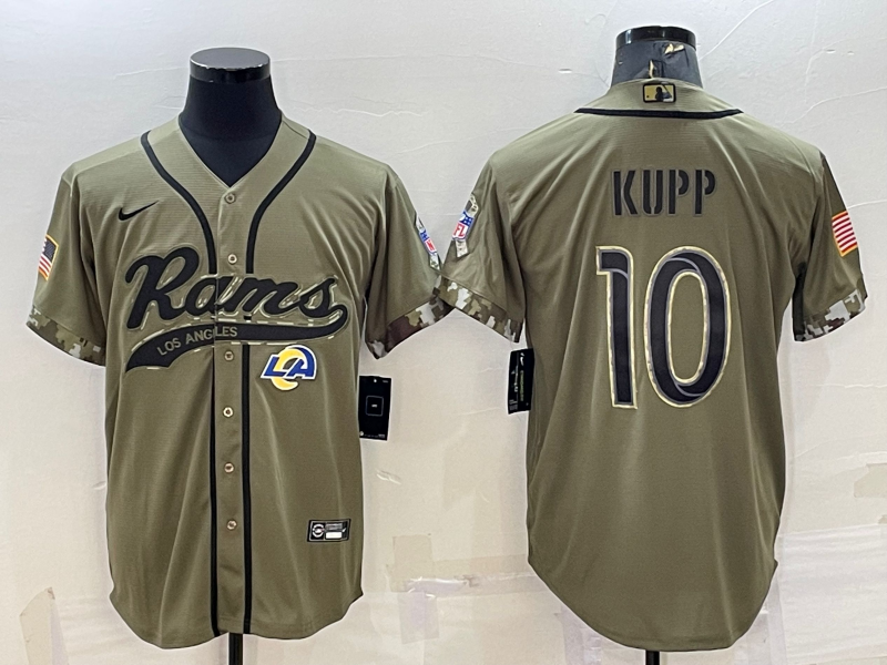 Men's Los Angeles Rams Cooper Kupp #10 Olive 2022 Salute To Service Limited Jerseys Joint Edition