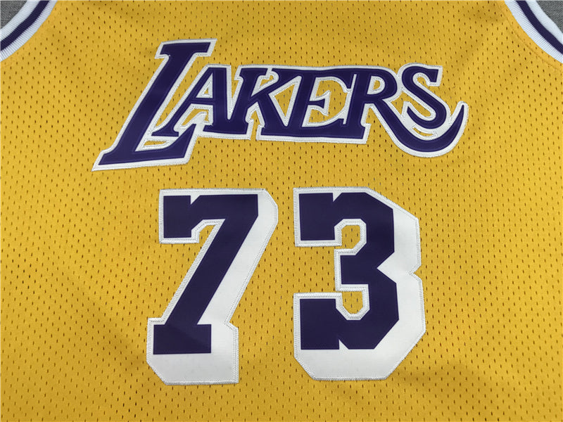 Men's Los Angeles Lakers Dennis Rodman Classics Swingman Jerseys - Retro Yellow
