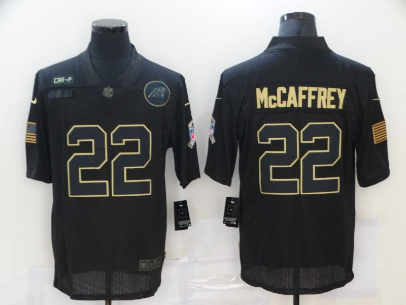 Men's Carolina Panthers #22 Christian McCaffrey Black Game Player Jerseys