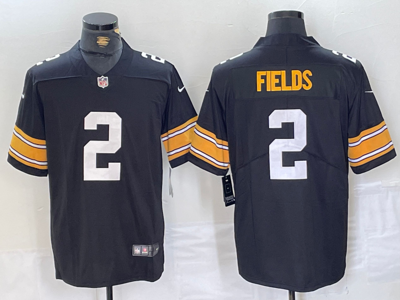 Men's Pittsburgh Steelers Justin Fields #2 Black Game Player Jerseys