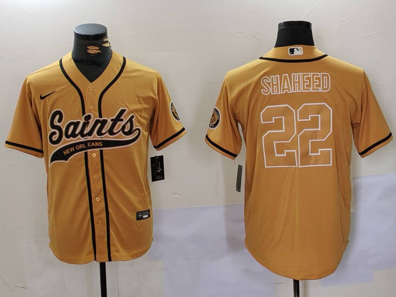 Men's New Orleans Saints Rashid Shaheed #22 Yellow Game Jerseys