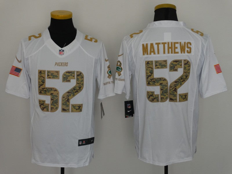 Men's Green Bay Packers Clay Matthews #52 White Player Game Jerseys