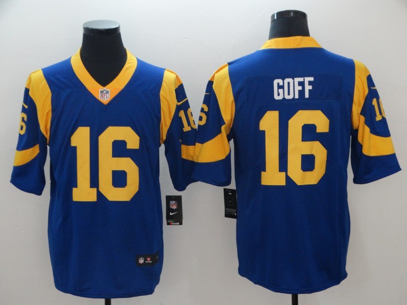 Men's Los Angeles Rams Jared Goff #16 Blue Game Jerseys