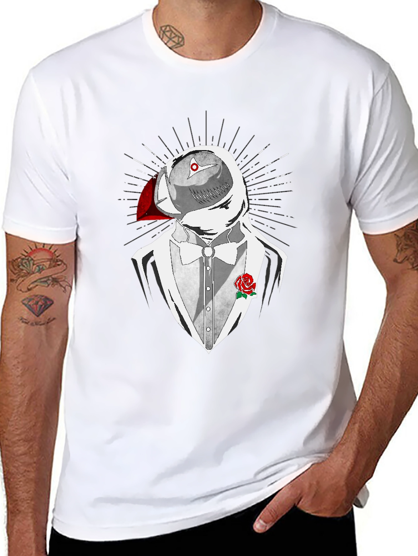 Puffin Tuxedo T-Shirt - Quirky Animal Design