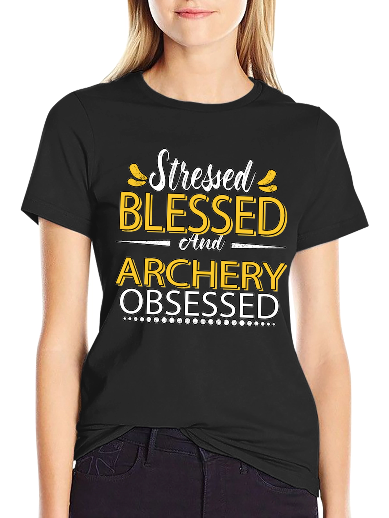 Stressed Blessed Archery Obsessed Graphic Tee