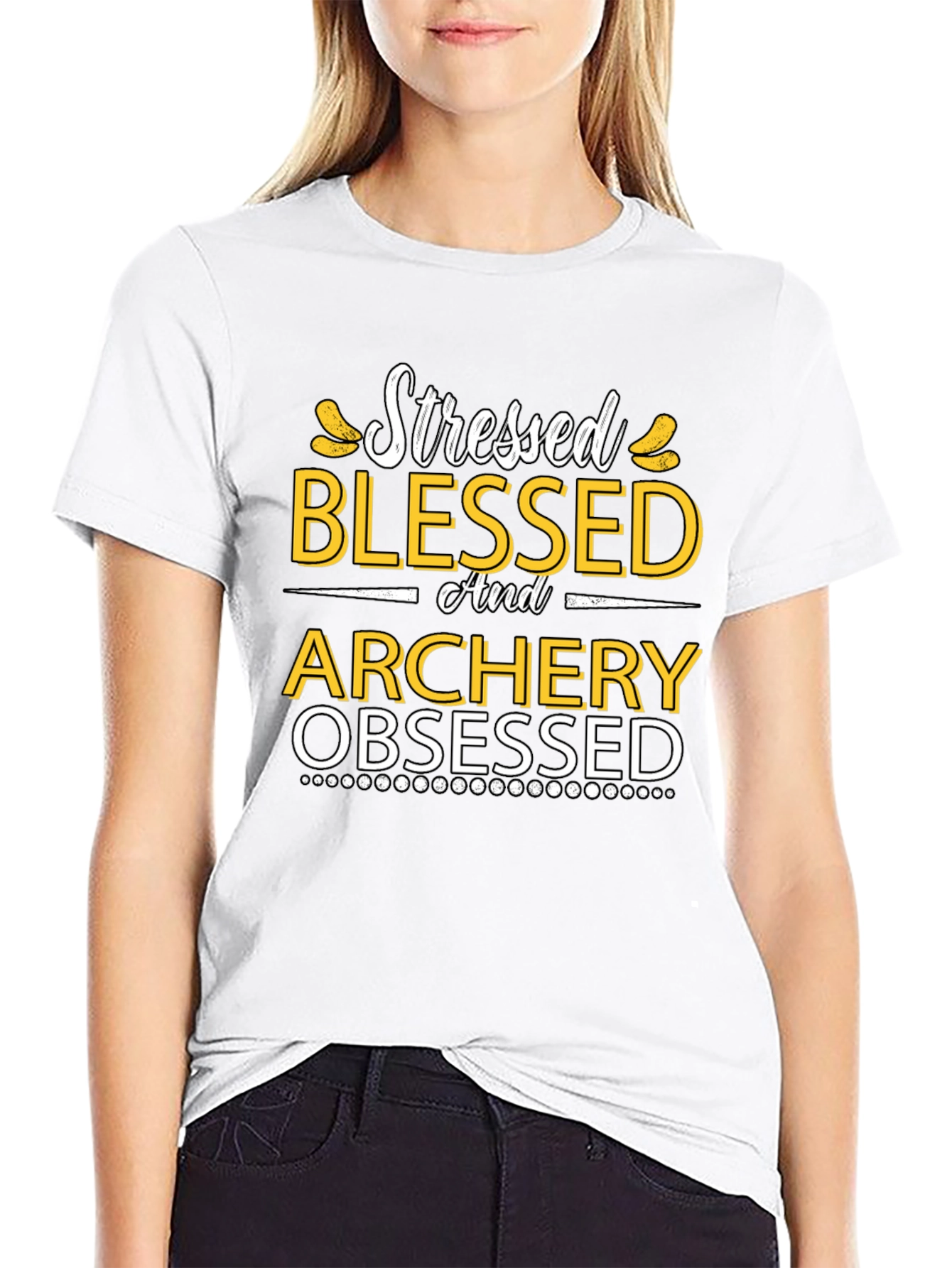 Stressed Blessed Archery Obsessed Graphic Tee