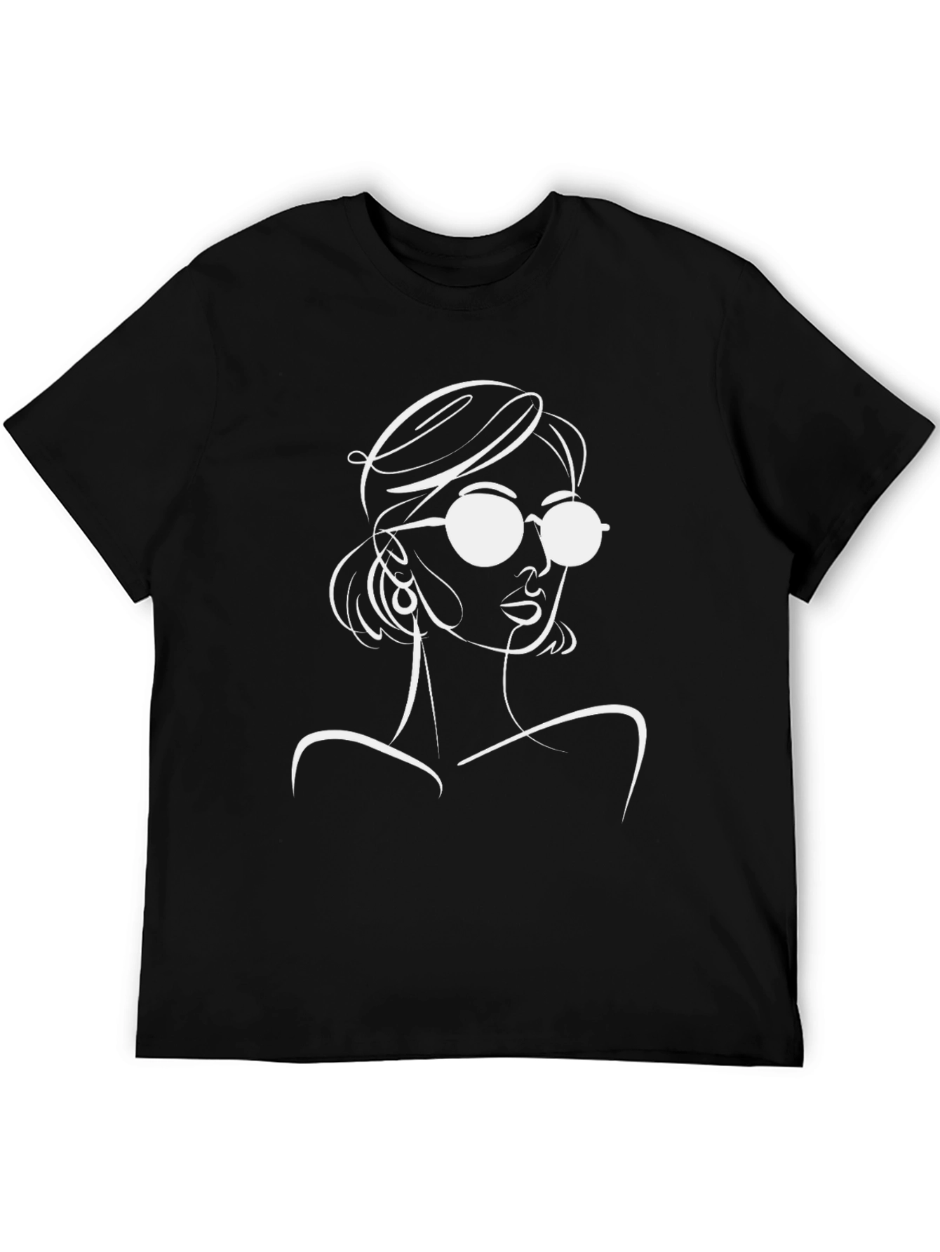 Stylish Black T-Shirt with Woman Graphic