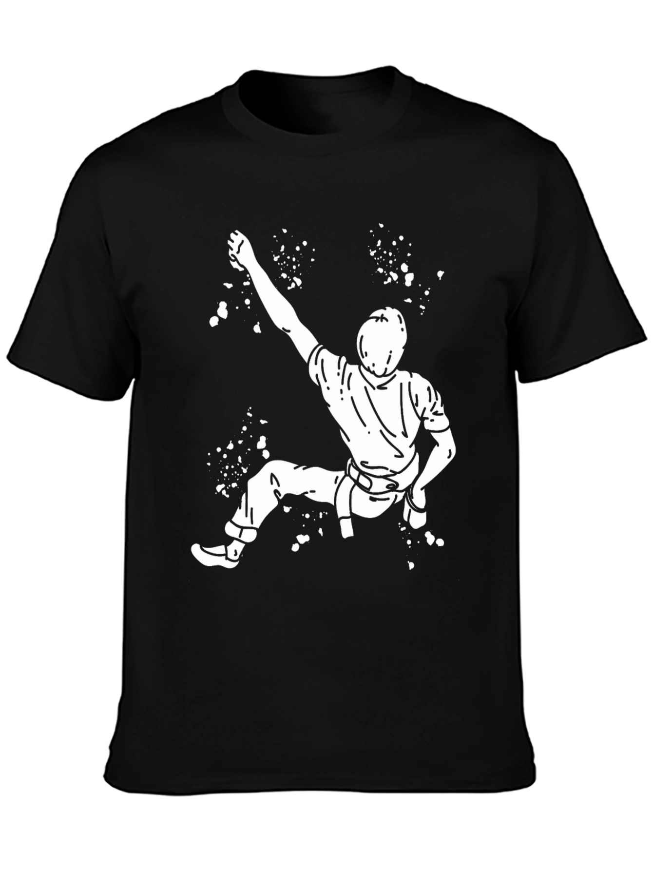 Climbing Graphic Tee - Black Cotton T-Shirt