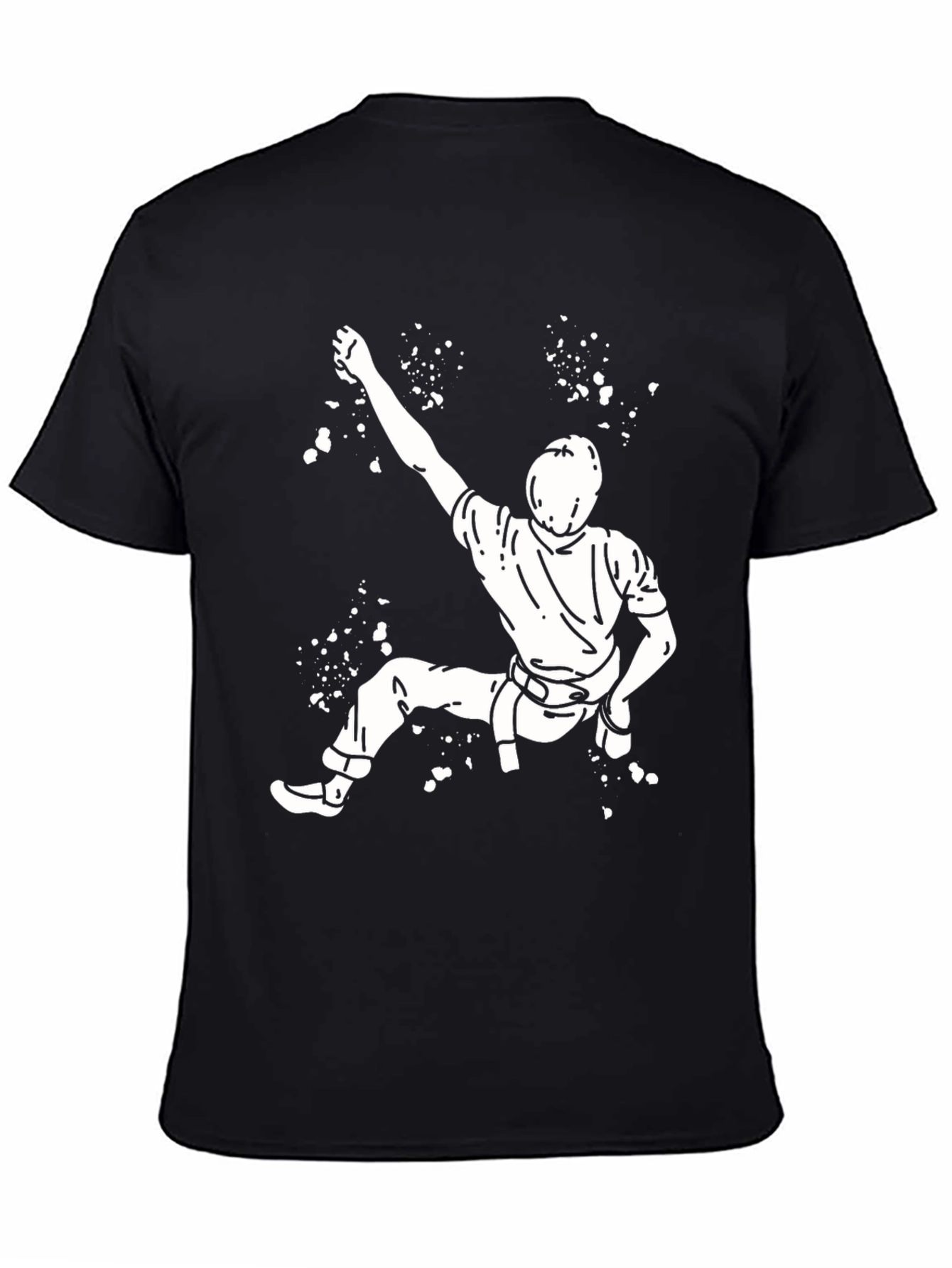 Climbing Graphic Tee - Black Cotton T-Shirt