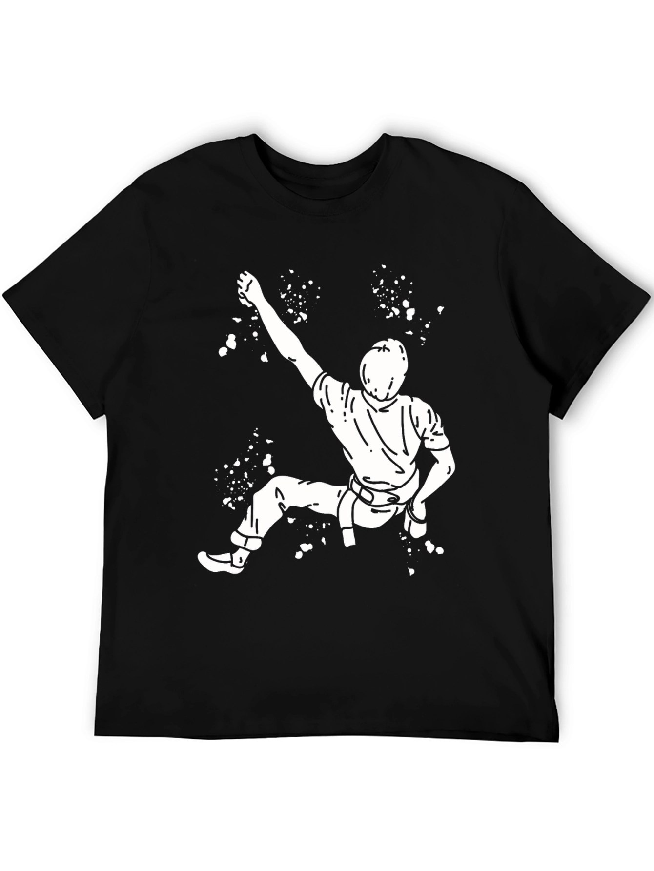 Climbing Graphic Tee - Black Cotton T-Shirt
