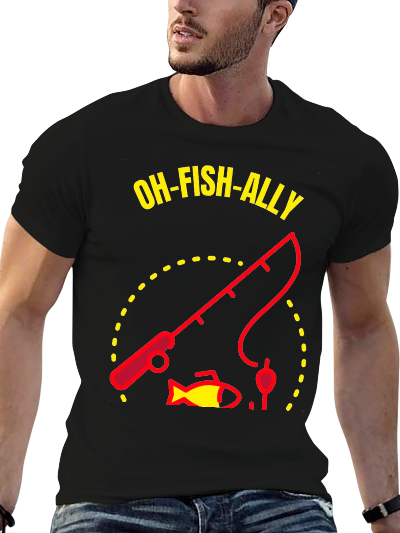 Oh-Fish-Ally Fishing Graphic T-Shirt