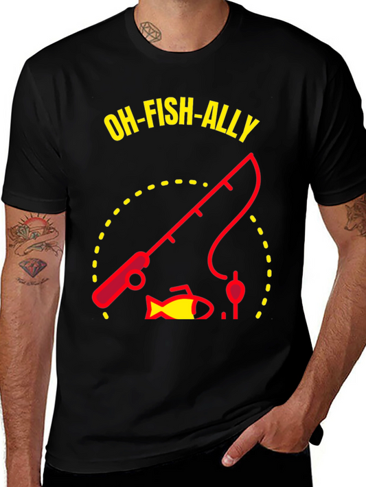 Oh-Fish-Ally Fishing Graphic T-Shirt