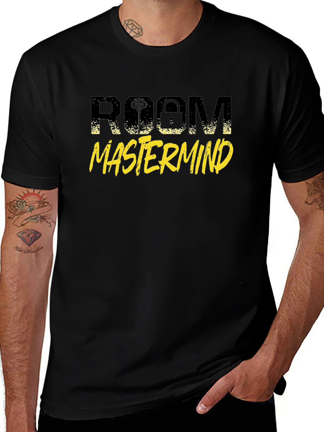 Room Mastermind Black Graphic T-Shirt