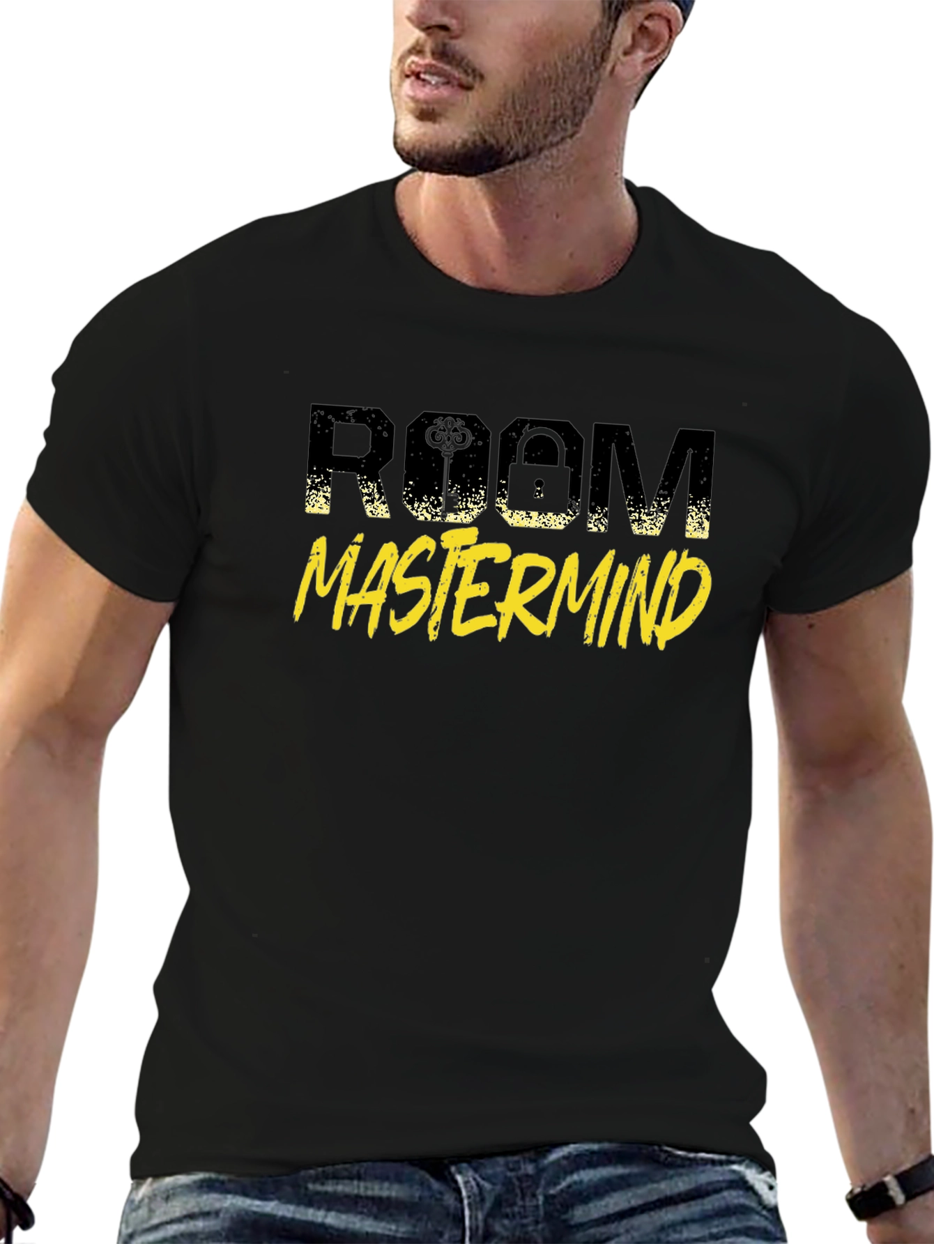 Room Mastermind Black Graphic T-Shirt