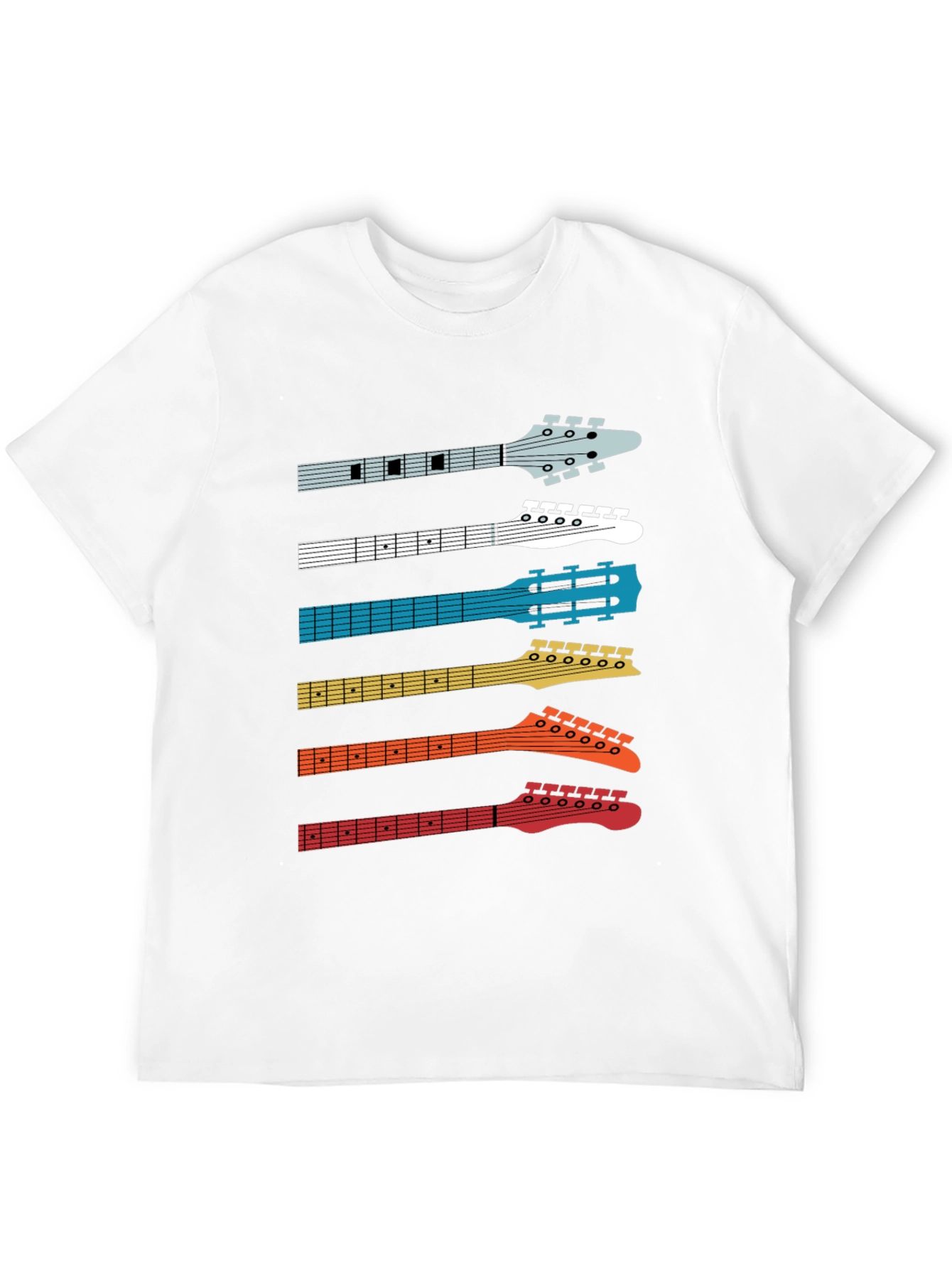 Retro Guitar Headstock T-Shirt - Musician Tee
