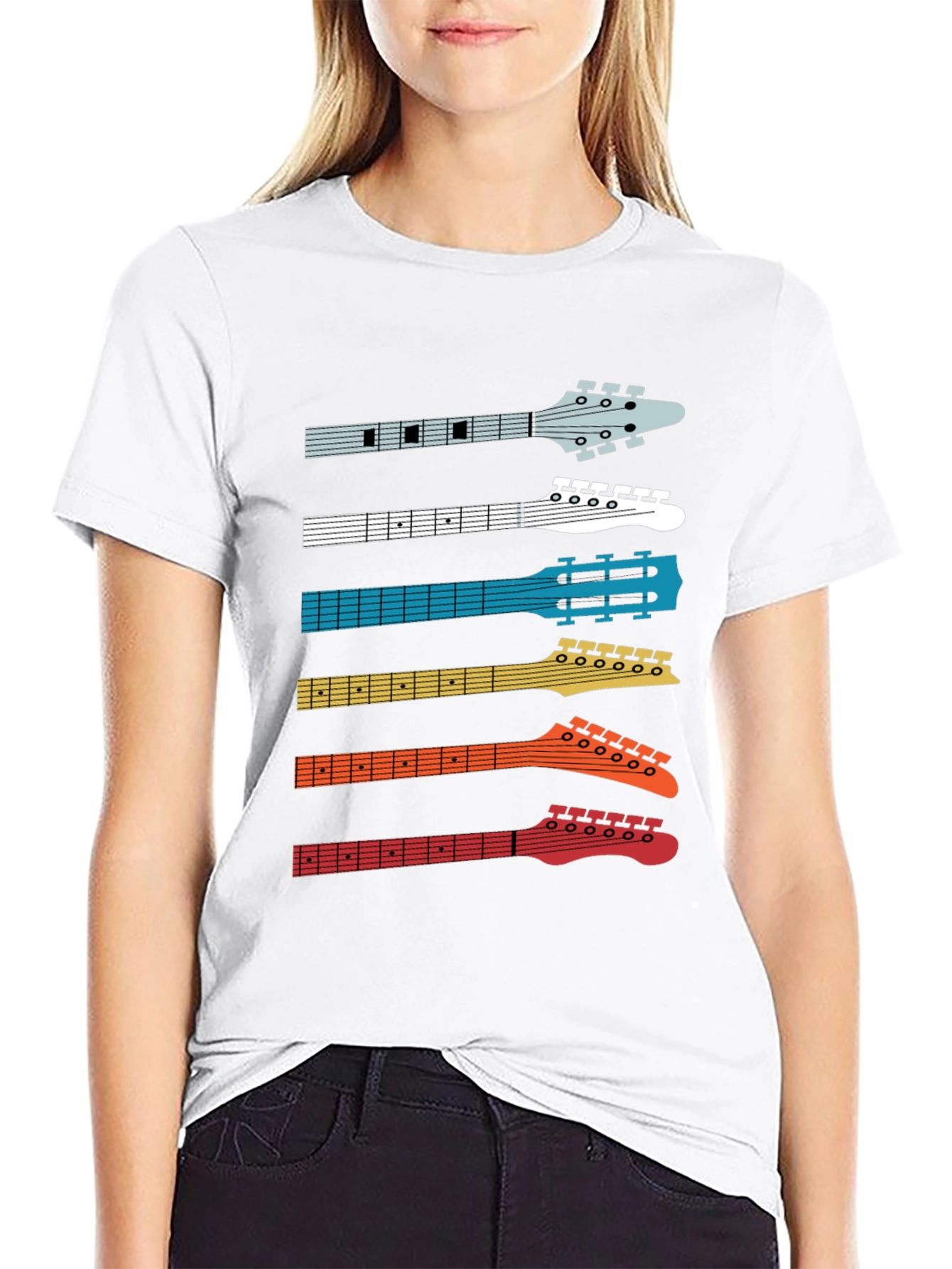 Retro Guitar Headstock T-Shirt - Musician Tee