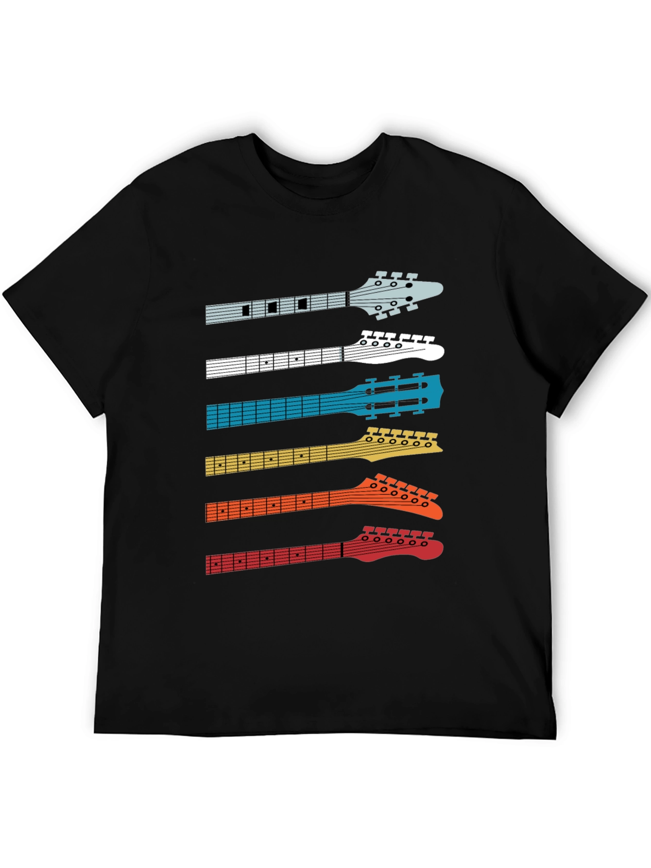 Retro Guitar Headstock T-Shirt - Musician Tee