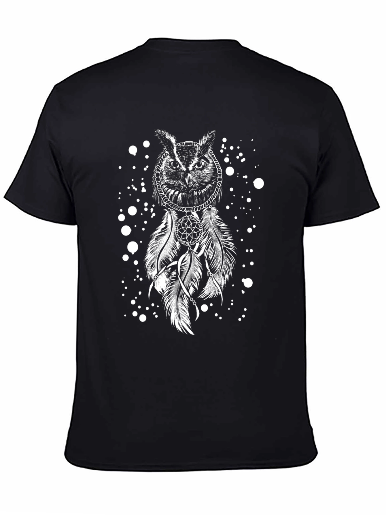 Owl Dreamcatcher Graphic Black T-Shirt