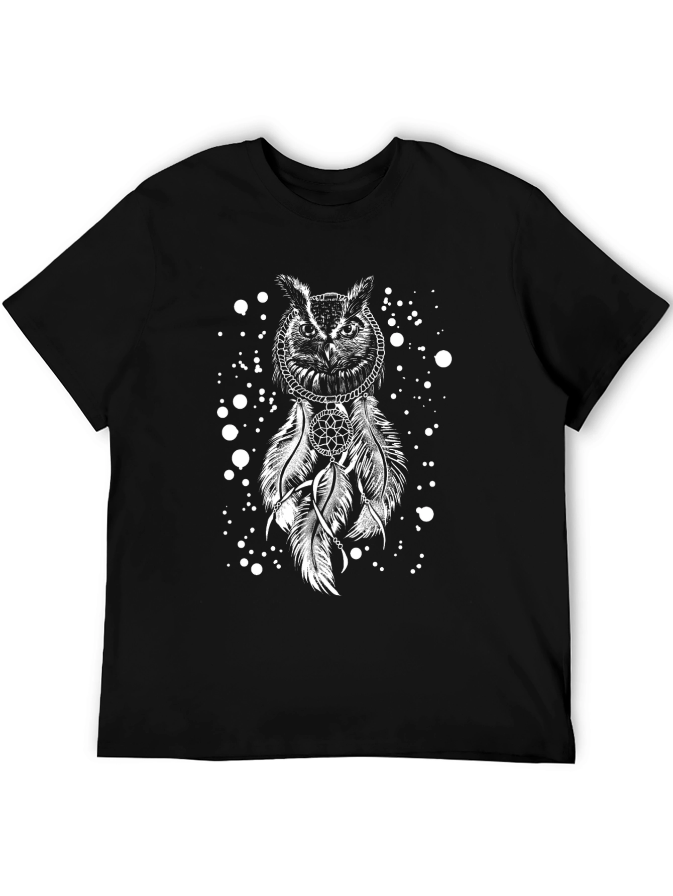 Owl Dreamcatcher Graphic Black T-Shirt