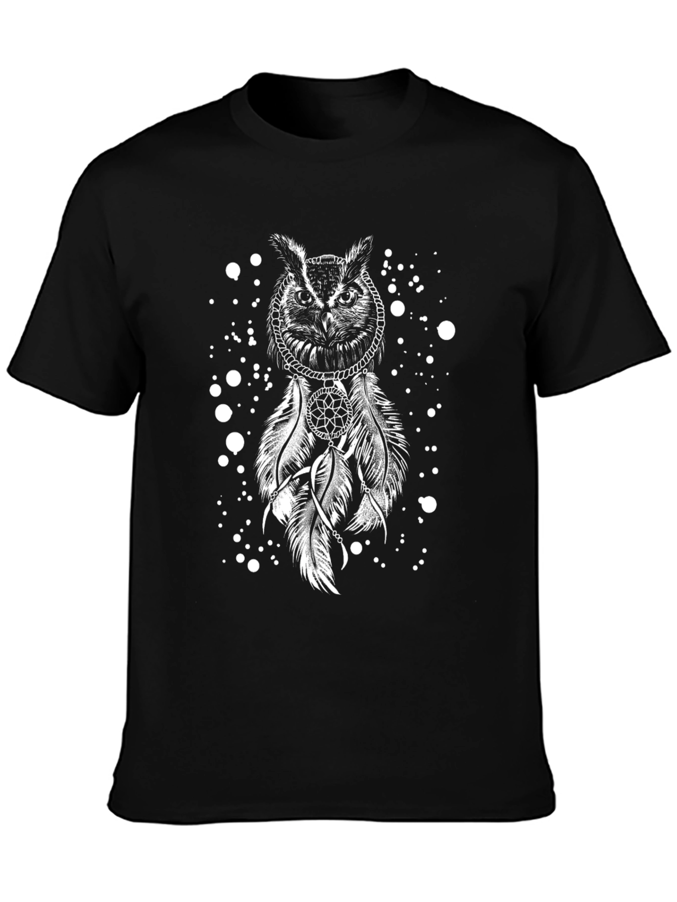 Owl Dreamcatcher Graphic Black T-Shirt