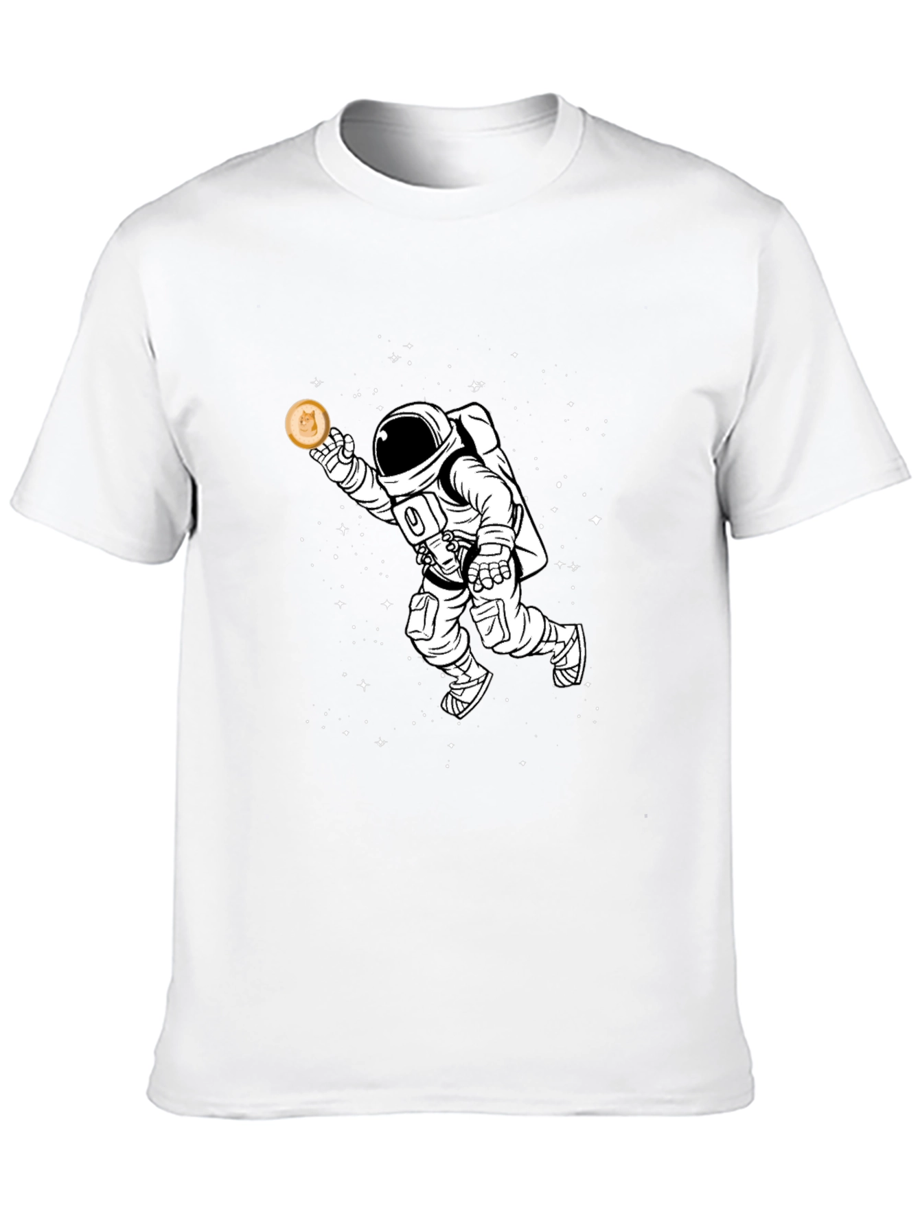 Astronaut Holding Crypto Coin Black T-Shirt