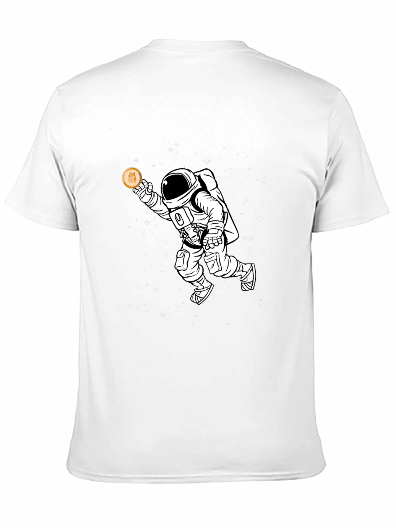 Astronaut Holding Crypto Coin Black T-Shirt