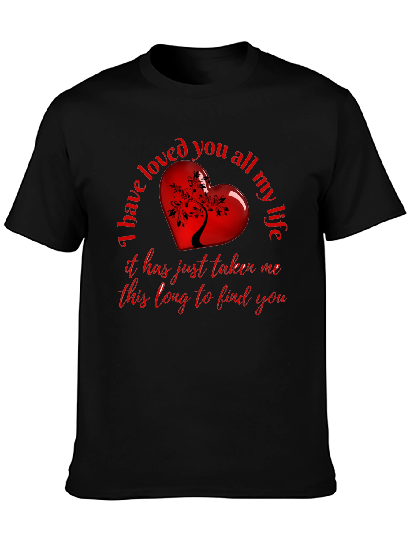 Heart Tree Black T-Shirt - Love Saying