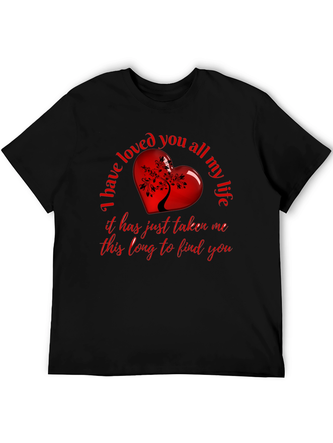 Heart Tree Black T-Shirt - Love Saying