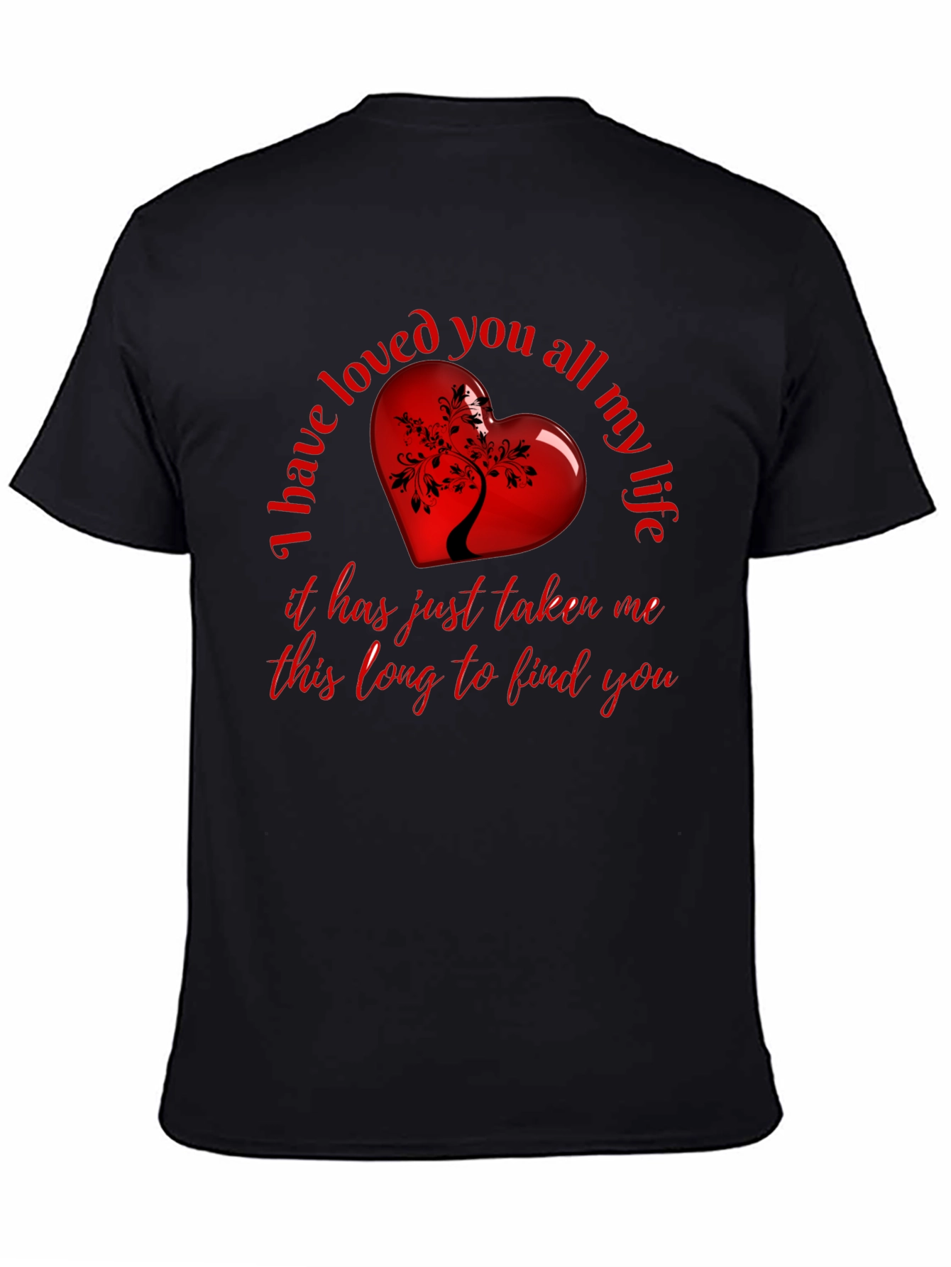 Heart Tree Black T-Shirt - Love Saying