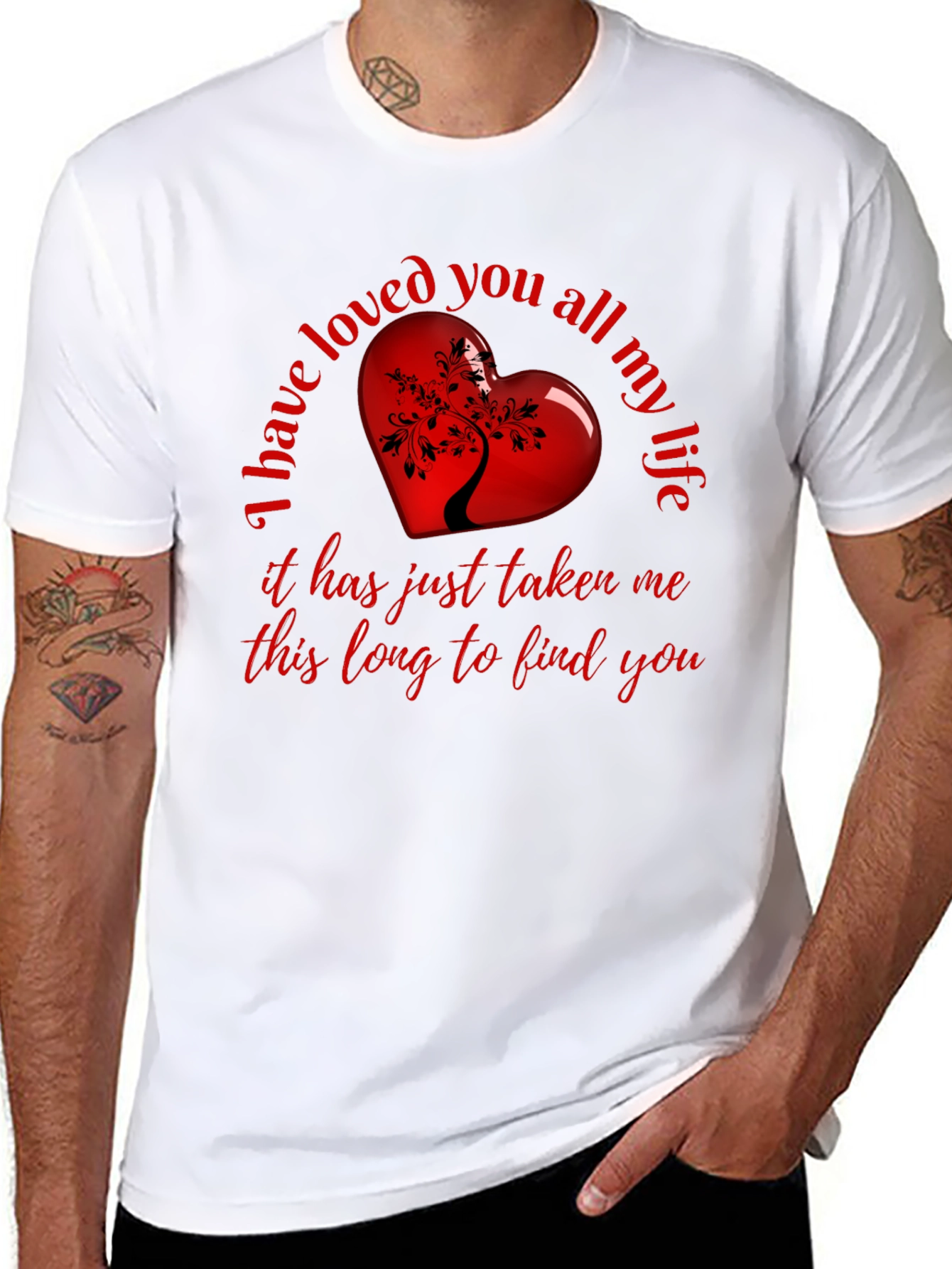 Heart Tree Black T-Shirt - Love Saying