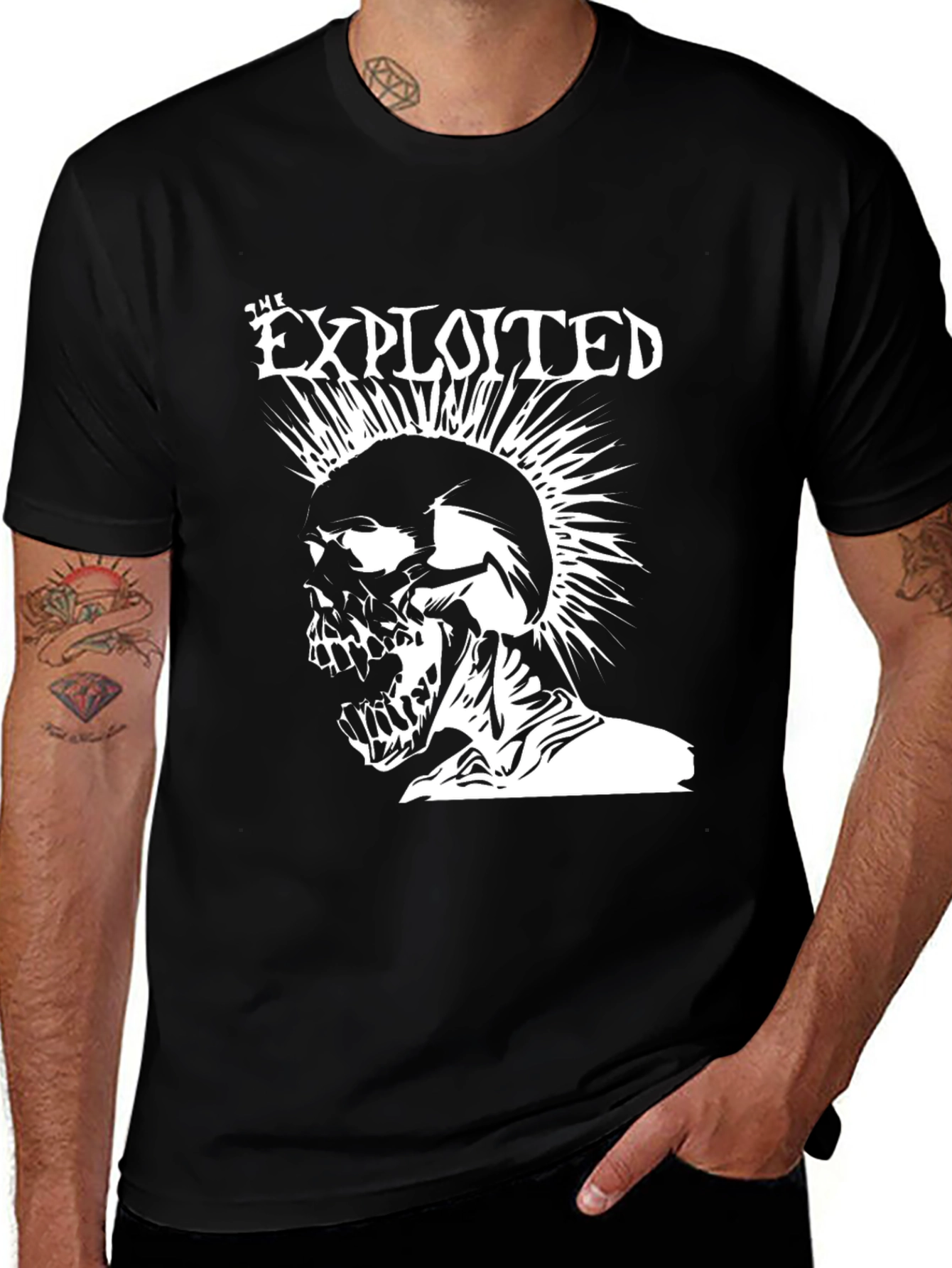 The Exploited Punk Skull T-Shirt - Black