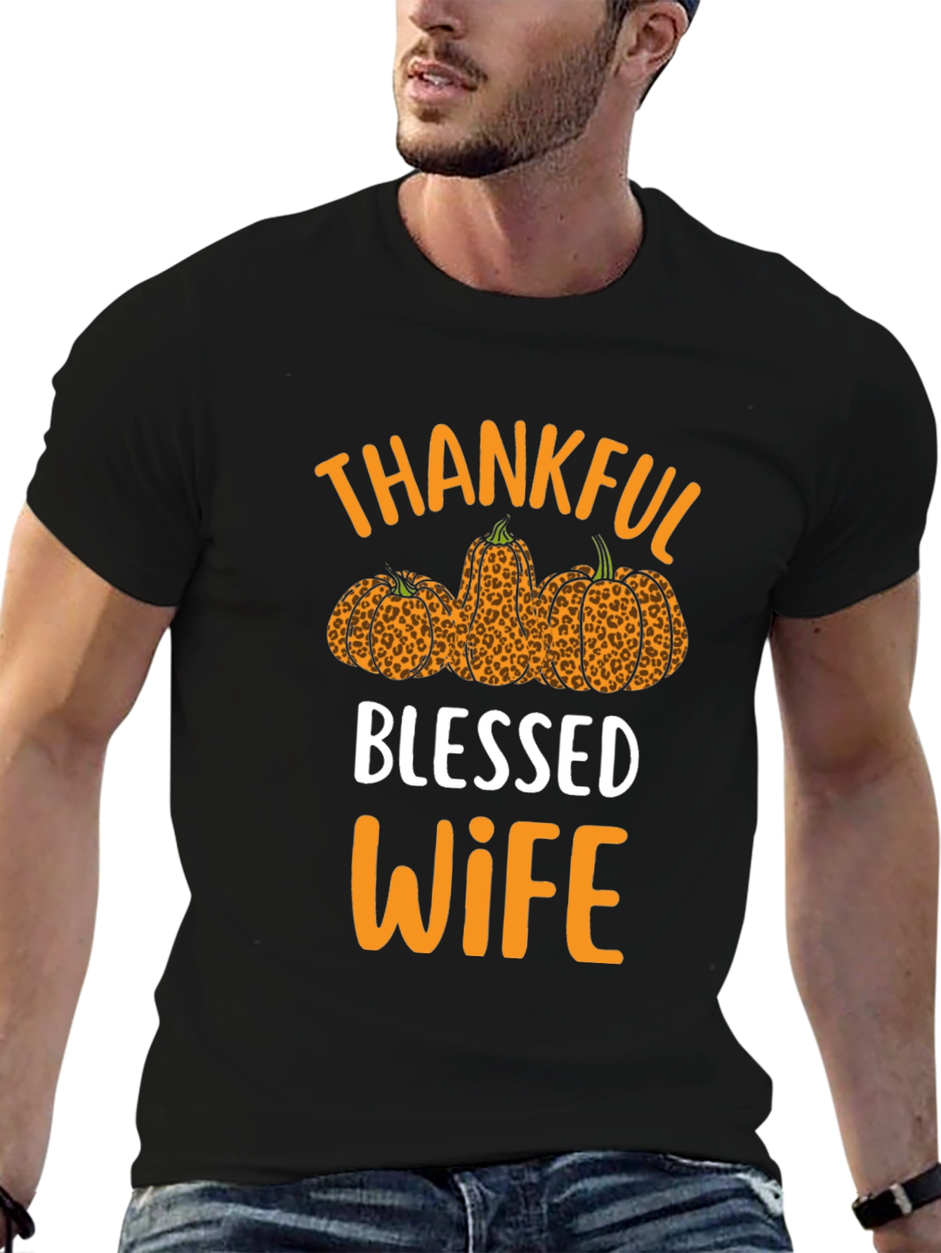 Thankful Blessed Wife T-Shirt Fall Thanksgiving