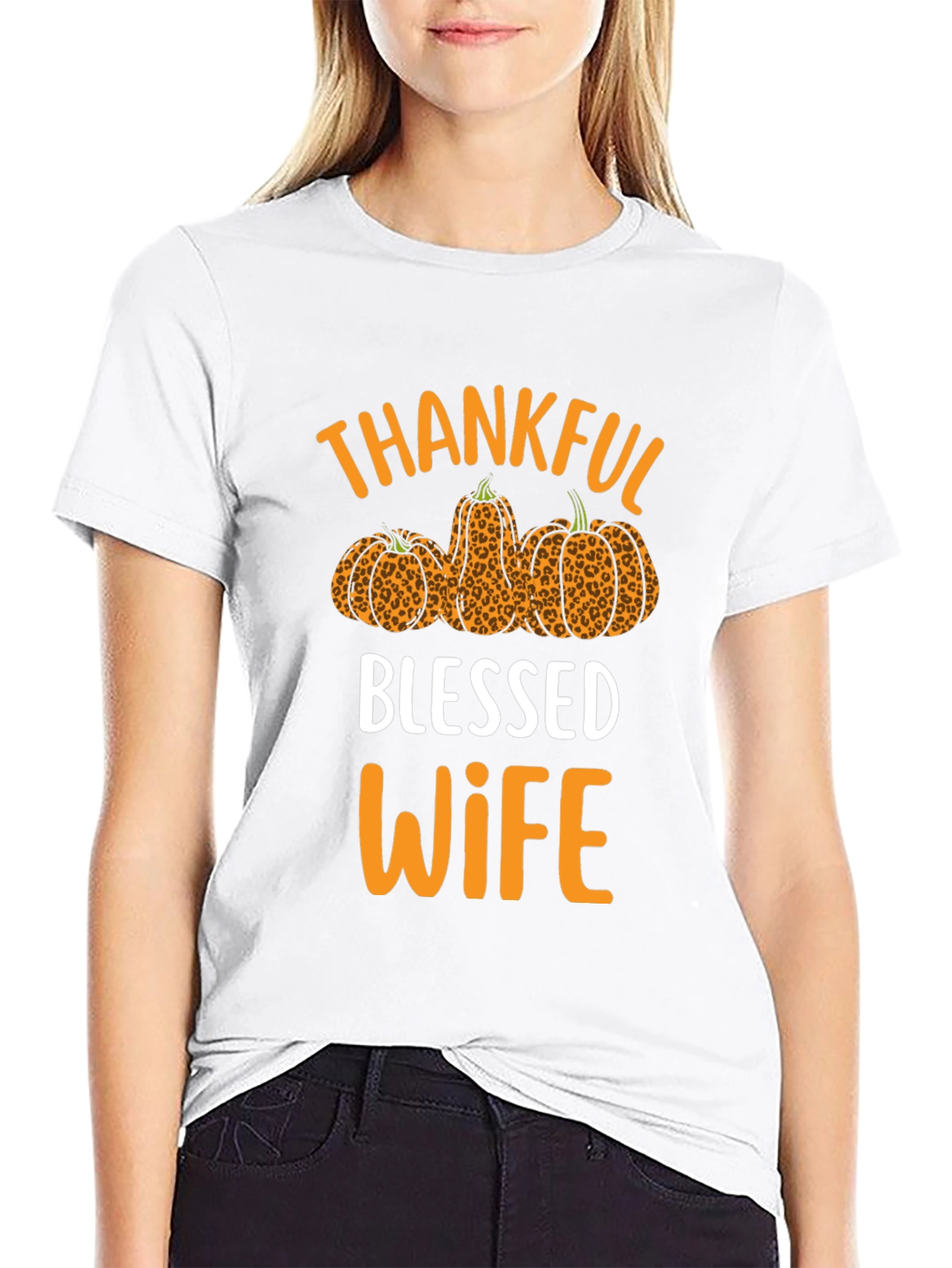 Thankful Blessed Wife T-Shirt Fall Thanksgiving