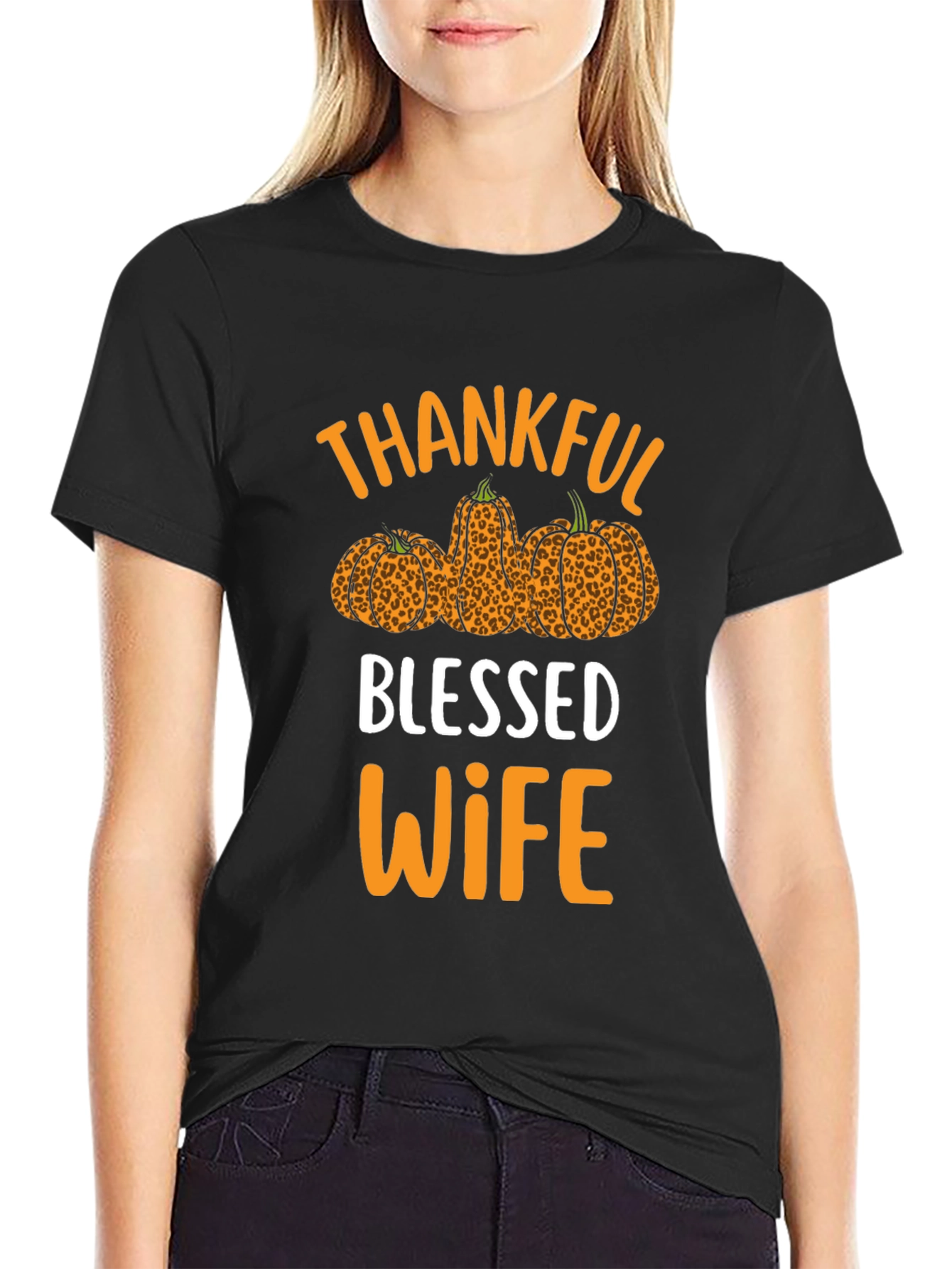 Thankful Blessed Wife T-Shirt Fall Thanksgiving