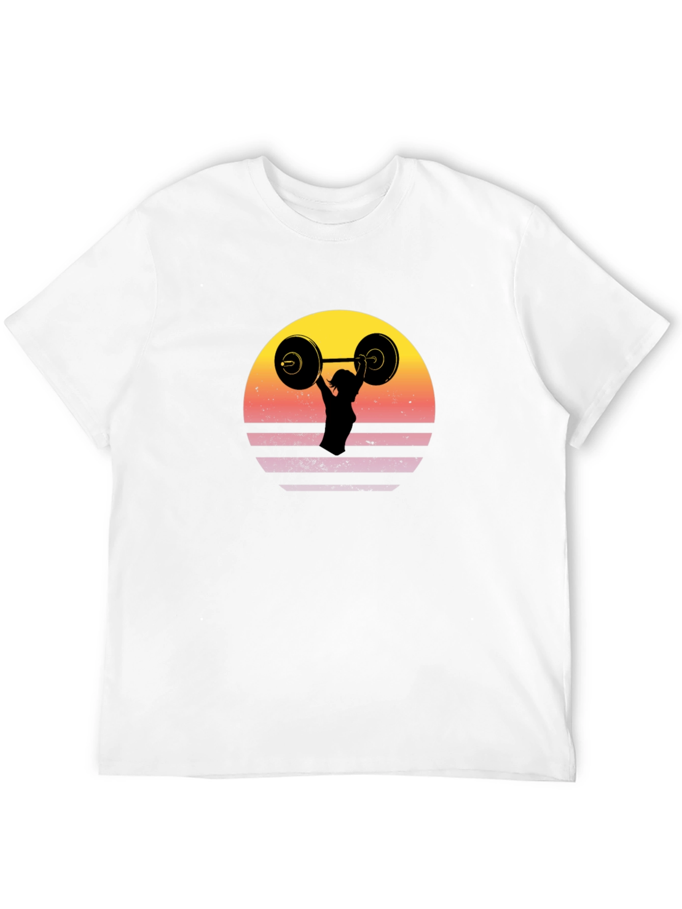 Retro Sunset Barbell T-Shirt