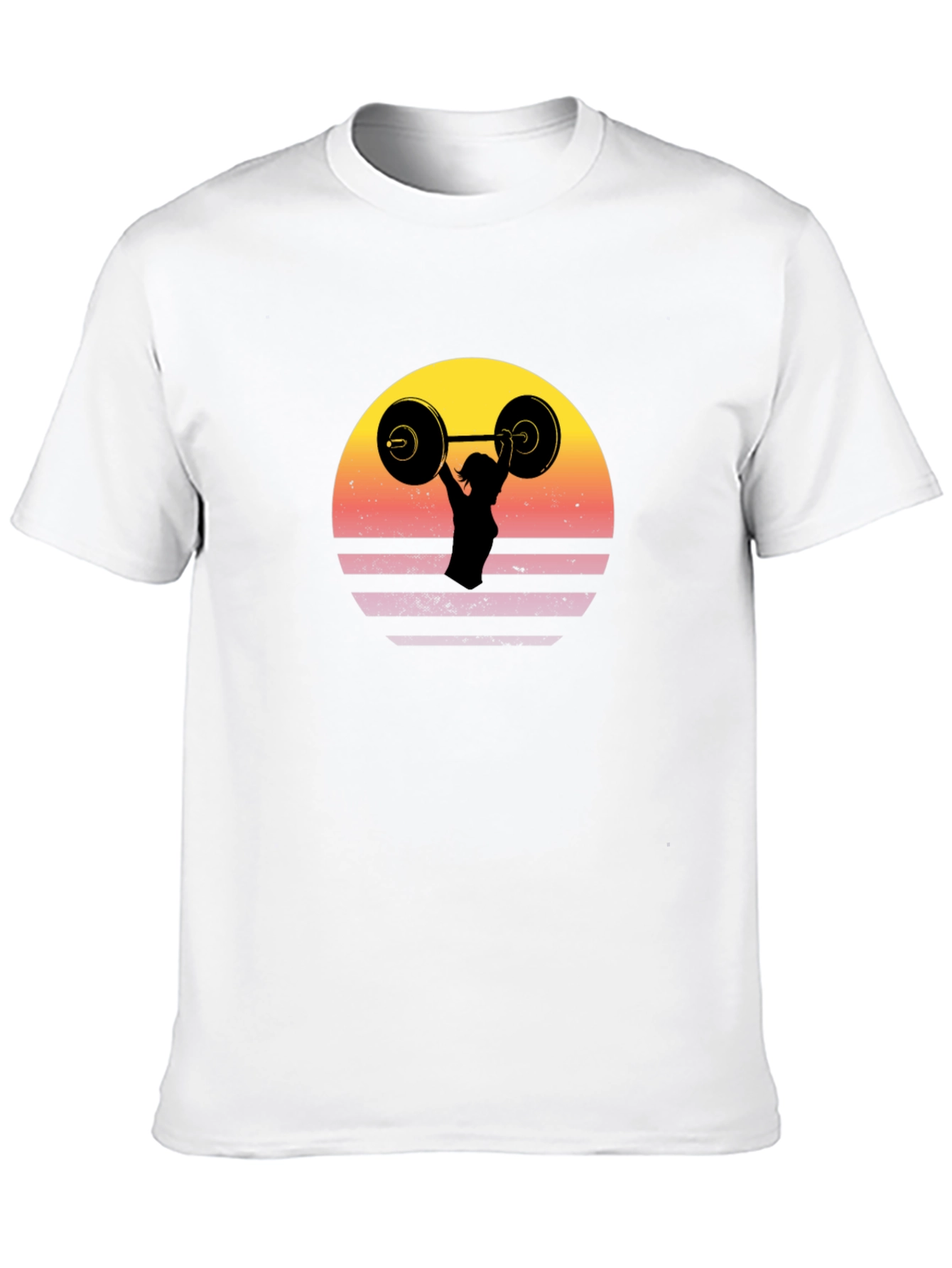 Retro Sunset Barbell T-Shirt
