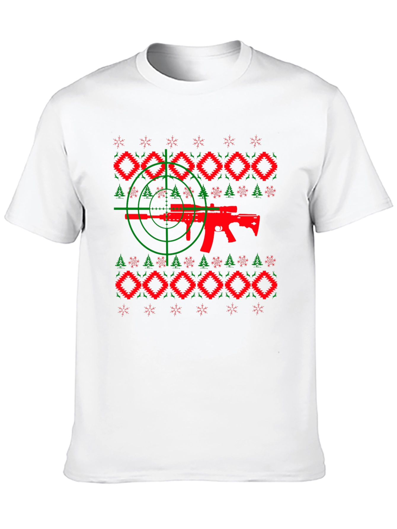 Novelty Gun Christmas Sweater T-Shirt