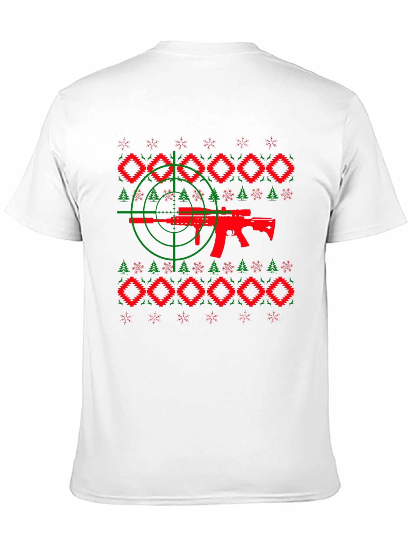 Novelty Gun Christmas Sweater T-Shirt