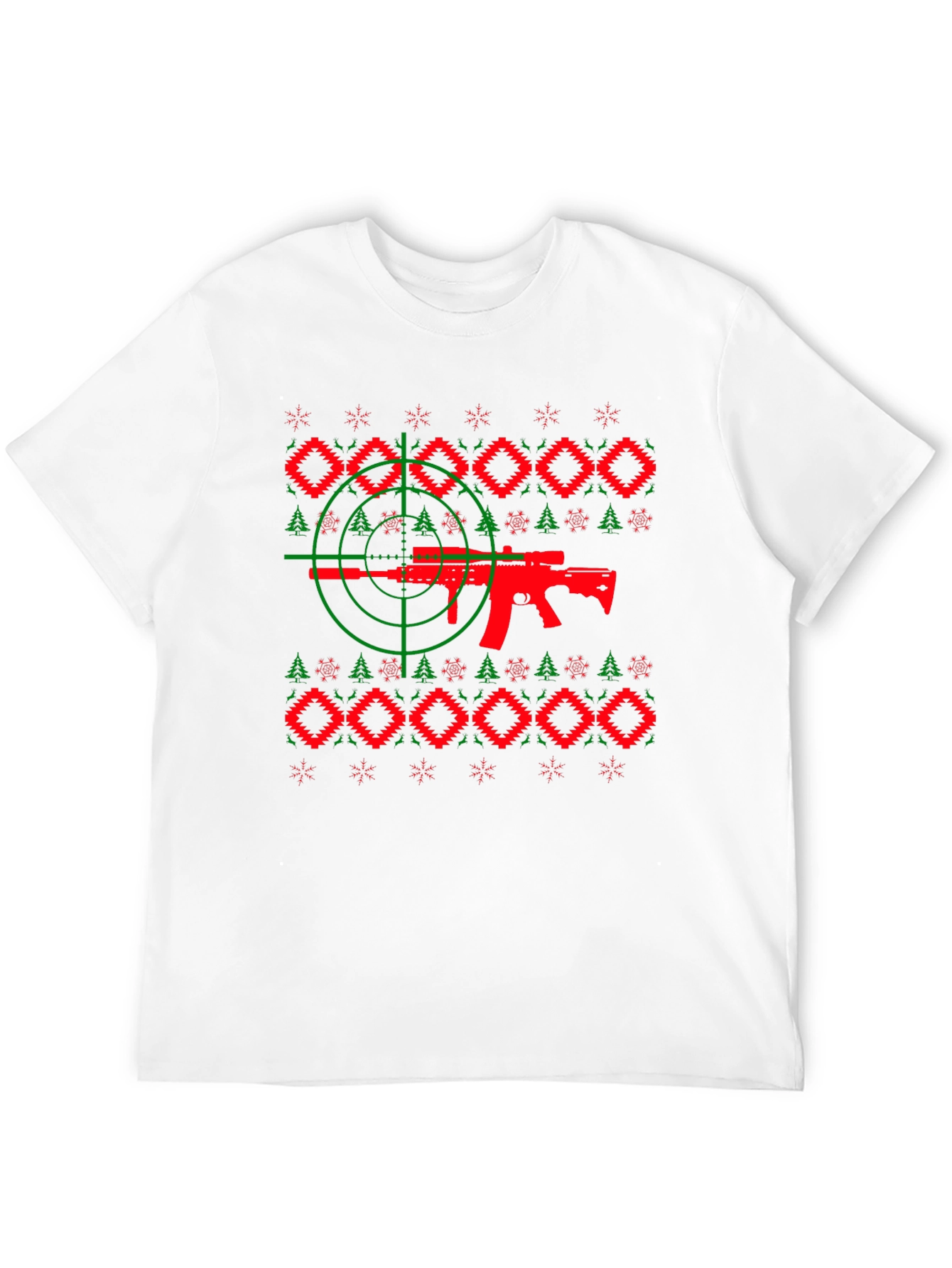 Novelty Gun Christmas Sweater T-Shirt