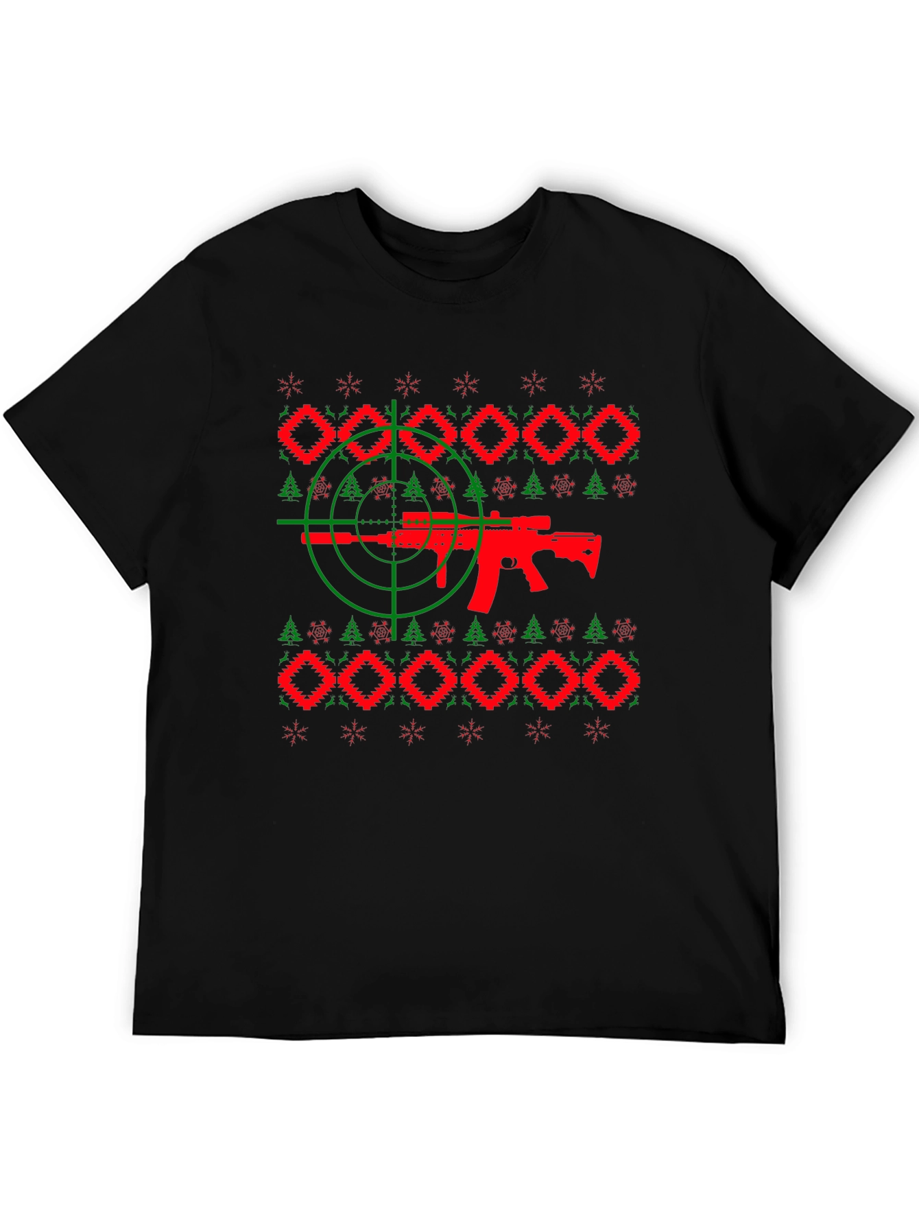 Novelty Gun Christmas Sweater T-Shirt