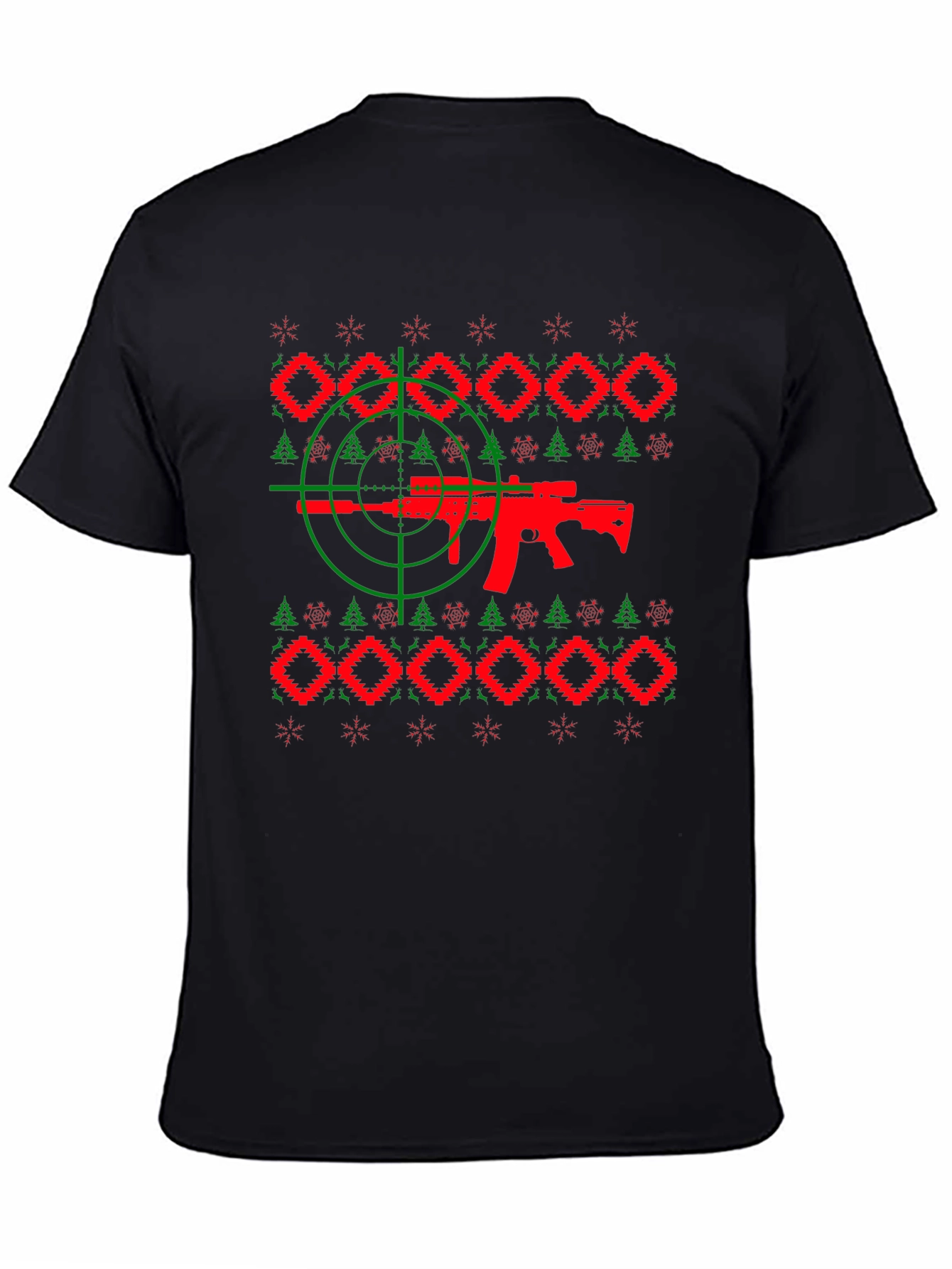 Novelty Gun Christmas Sweater T-Shirt