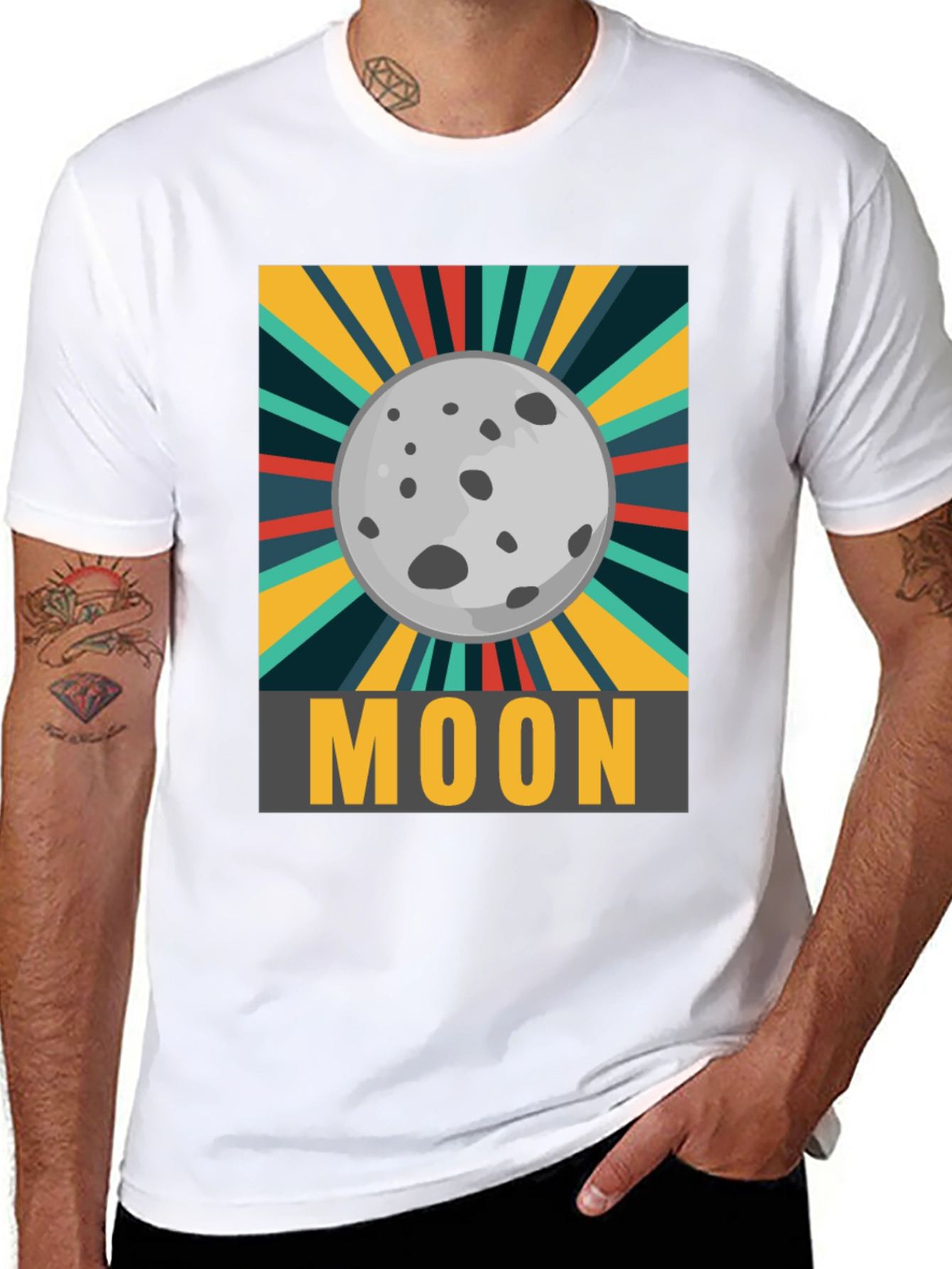 Moon Graphic T-Shirt - Retro Space Design