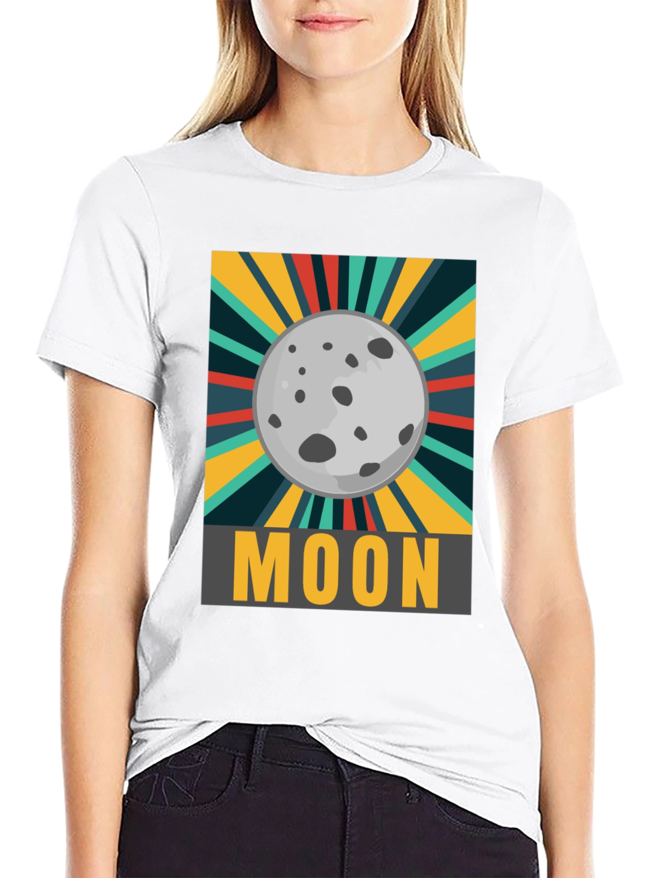 Moon Graphic T-Shirt - Retro Space Design